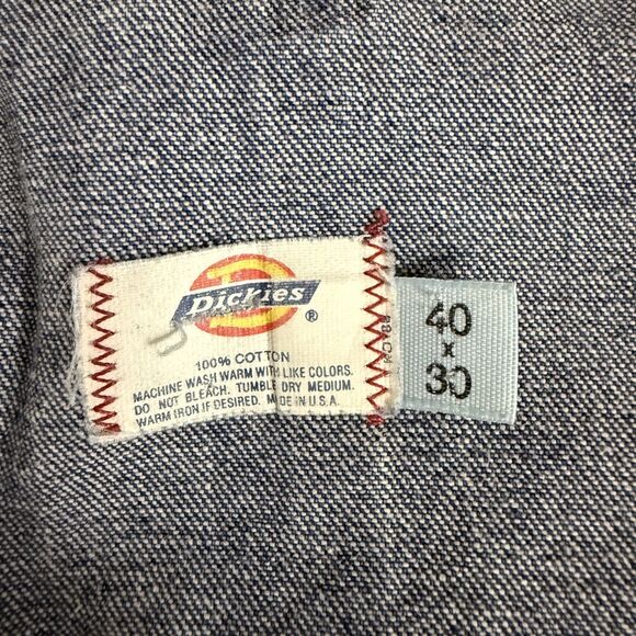 Dickies Men's W40 x L30 Blue Workwear Wide Leg Carpenter Utility Bib Overall - Picture 7 of 8